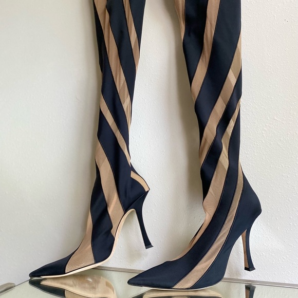 Like new JIMMY CHOO x Mugler over-the-knee sock boots 41 - Picture 10 of 14